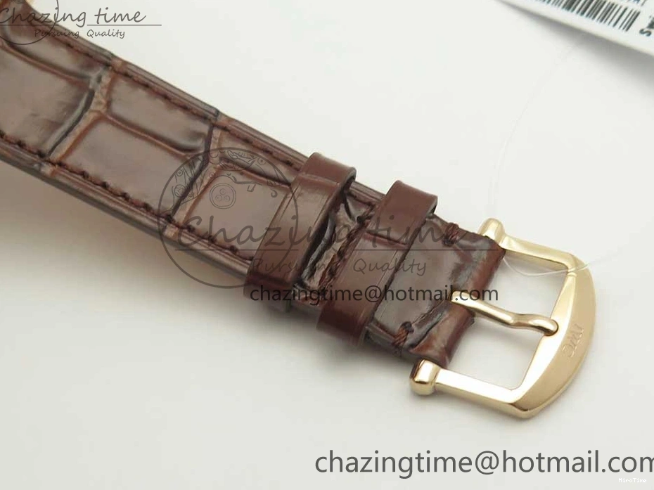 MIROTIME 0428 SportInspired Portofino IW458101 RG MK 1:1 Best Edition Gray Dial On Brown Leather Strap MIYOTA 7165